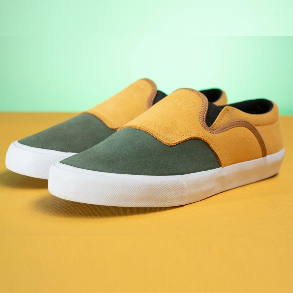 Tenis Gremio Polo May 3 mostaza/olivo/suela blanca (Vulcanizado) slip- on